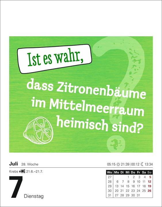 Produktbild Harenberg Ist es wahr, dass...? Tagesabreisskalender 2026 - Alltagswissen auf dem Prüfstand (Deutsch)