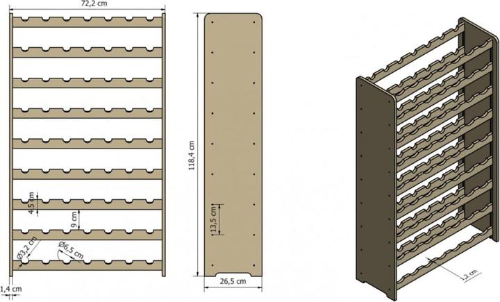 Produktbild Jamb VinoVer (72 x 26.5 x 118 cm, 63 Fl.)