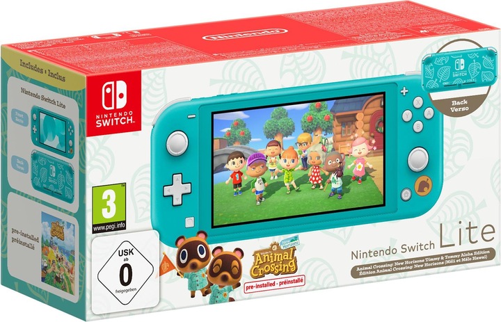 Produktbild Nintendo Switch Lite Animal Crossing: New Horizons Timmy & Tommy Aloha Edition