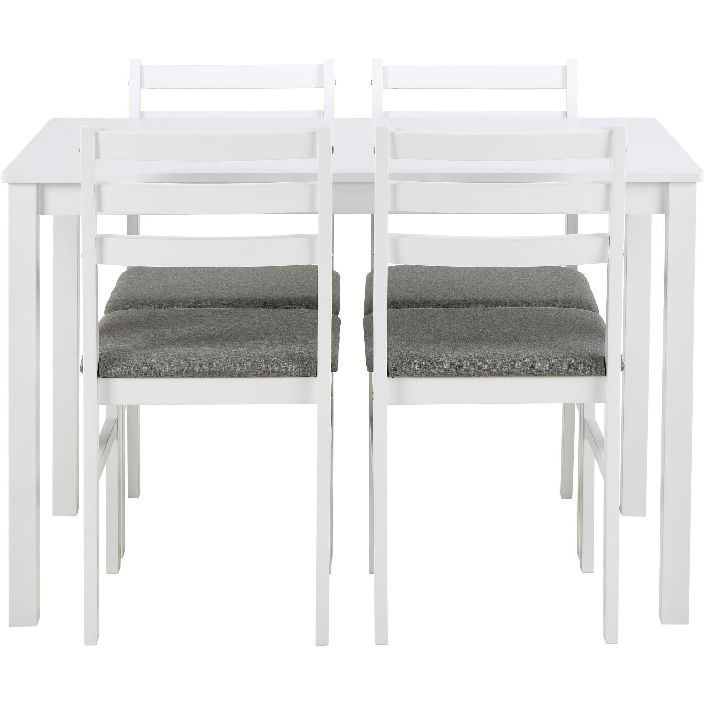 Thumbnail - AC Design, Esstisch, Esstisch-Set Alicante 110 x 74.5 cm, Weiss