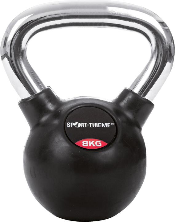 Produktbild Sport-Thieme Kettlebell gummiert mit glattem Chrom-Griff (1 x 8 kg)
