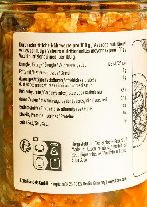 Nährwerte und Zutaten KoRo Kimchi (350 g)