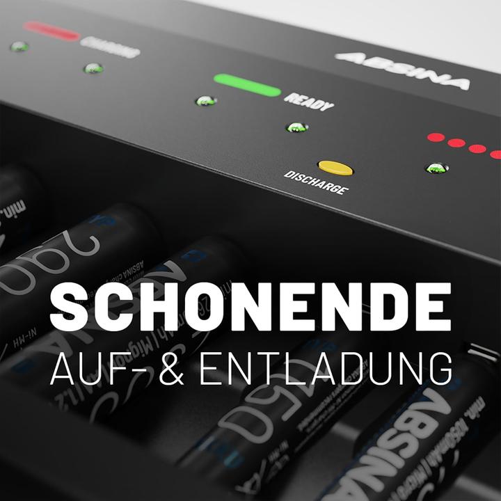 Produktbild Absina Schnellladegerät X10 (1 Stk., 9V Block, AA, AAA, Ladegerät ohne Akku)