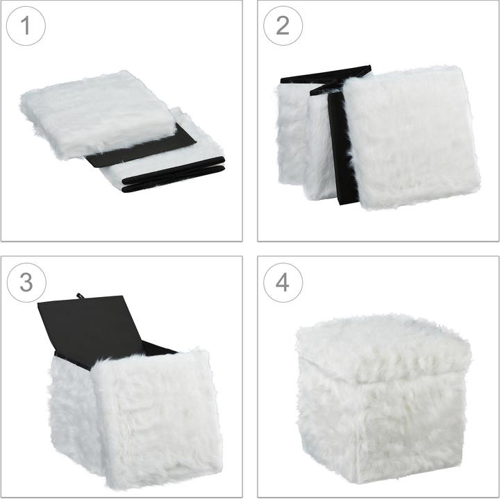 Immagine prodotto Relaxdays Contenitore pouf a Cubo, Imbottito