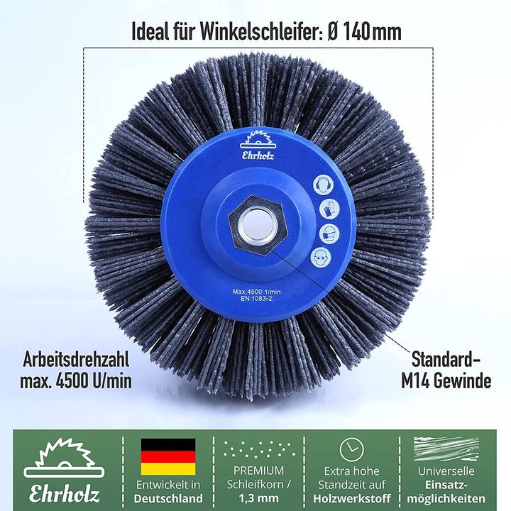 Image du produit Ehrholz Brosse abrasive pour meuleuse d'angle, 140mm