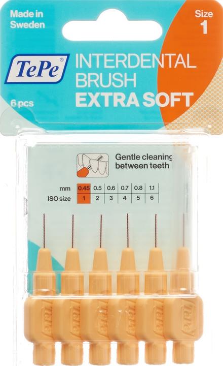 Produktbild TePe Interdental Brush 0.45mm x-soft orange (6 x, 0.45 mm)