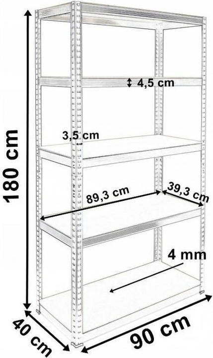 Actual product image Topeshop REGAŁ G9040 Storage Rack for Garden Tools Freestanding MDF Panels