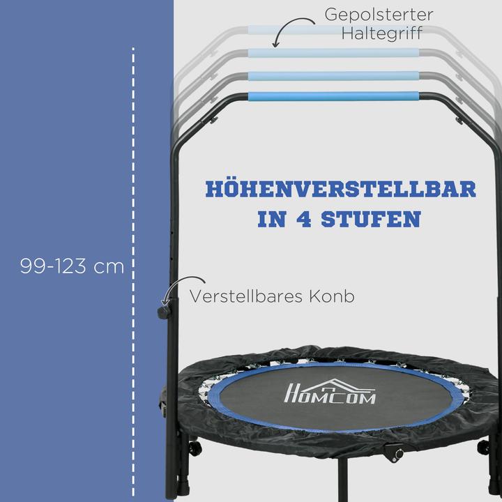 Produktbild Homcom Fitness-Trampolin Stahl, Kunststoff Schwarz+Blau (102 cm)