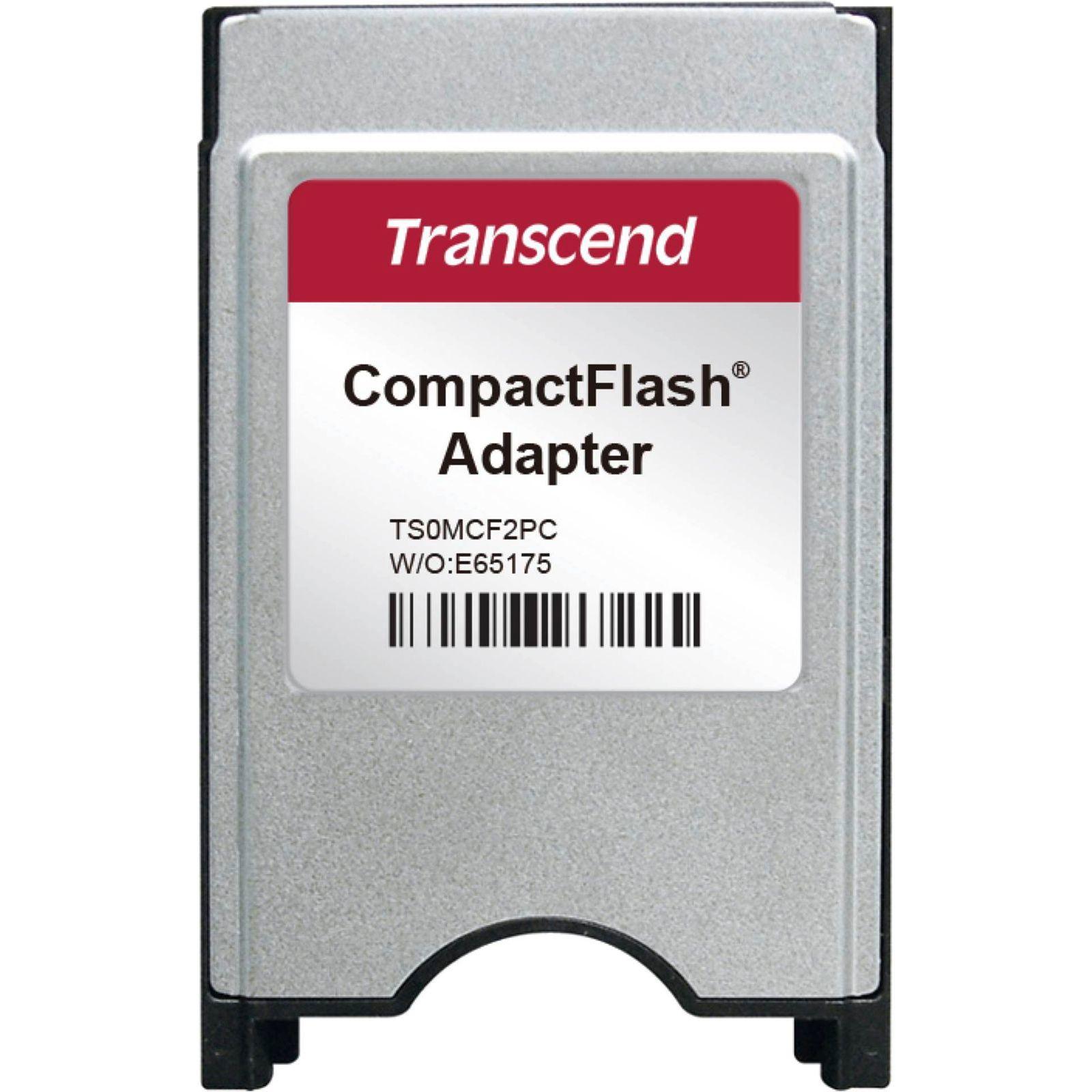 Transcend Adattatore PCMCIA Compact Flash (PCMCIA), Lettore di schede di memoria, Grigio