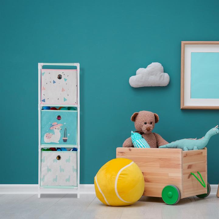 Actual product image Relaxdays Lama Children's Shelf with Boxes