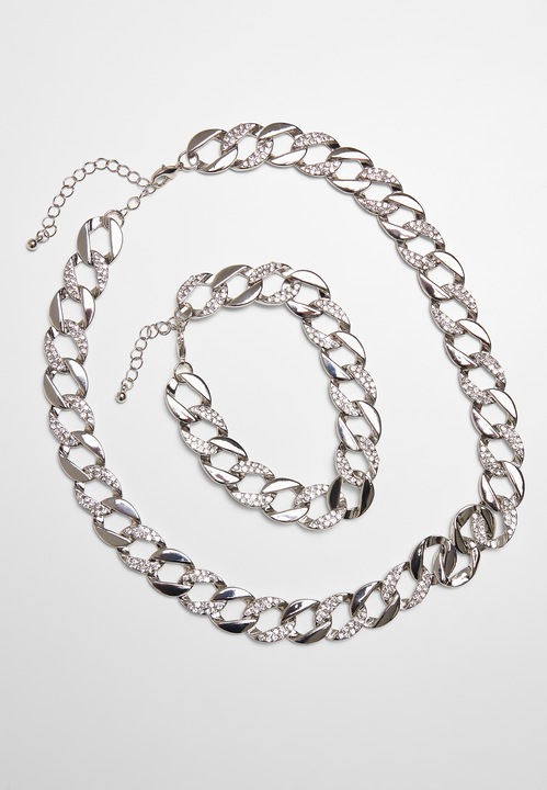Produktbild Urban Classics Basic Diamond Necklace And Bracelet Set (100% Zink)
