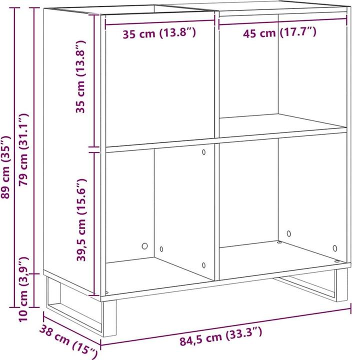 Immagine prodotto vidaXL Medienaufbewahrungseinheit (84.50 x 38 x 89 cm)
