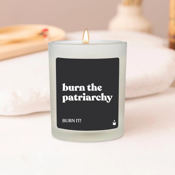 Actual product image Chatty Candles Scented candle Flowery burn the patriarchy - burn it!