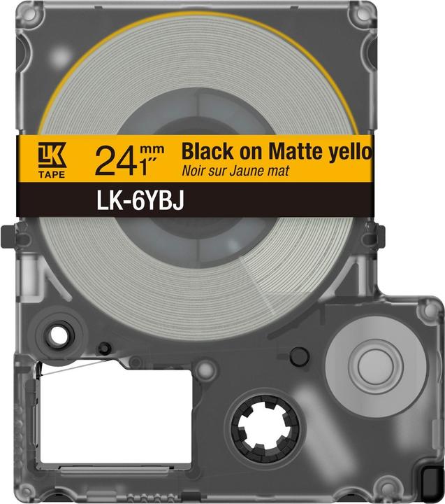Actual product image Epson Matte Yellow/Black 24mm LK-6YBJ (2.40 cm, Black, Yellow)