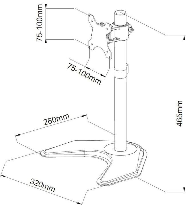 Produktbild Techly Schreibtischhalterung für LCD TV LED 13 27 Standfuss (Tisch, 27.01")