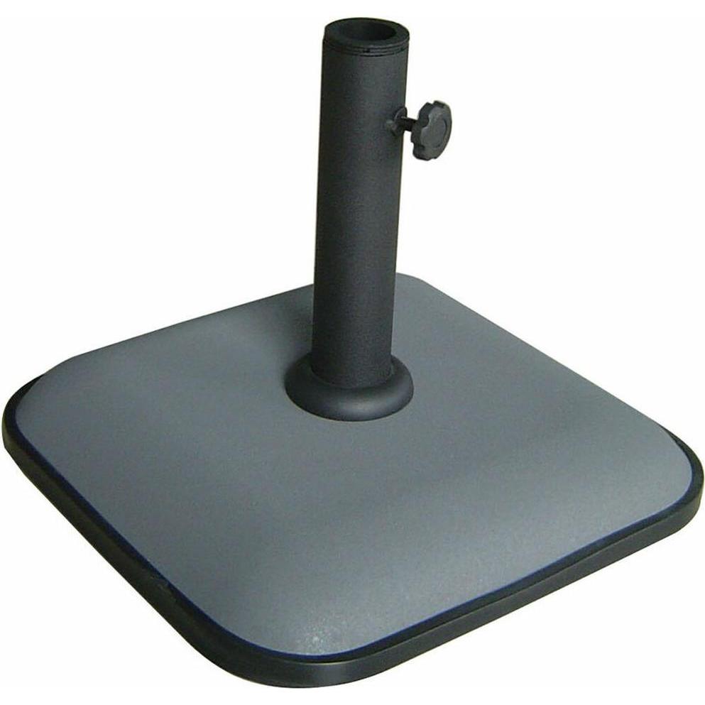 Marbueno, Base + Piedistallo ombrellone, Square Umbrella Base Cement 35X35X5.2 cm 11KG Grey Garden, Pool, Terrace 10454
