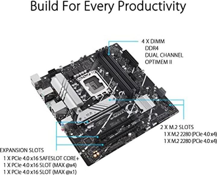 Actual product image ASUS PRIME B760M-A D4-CSM (LGA 1700, Intel B760, mATX)