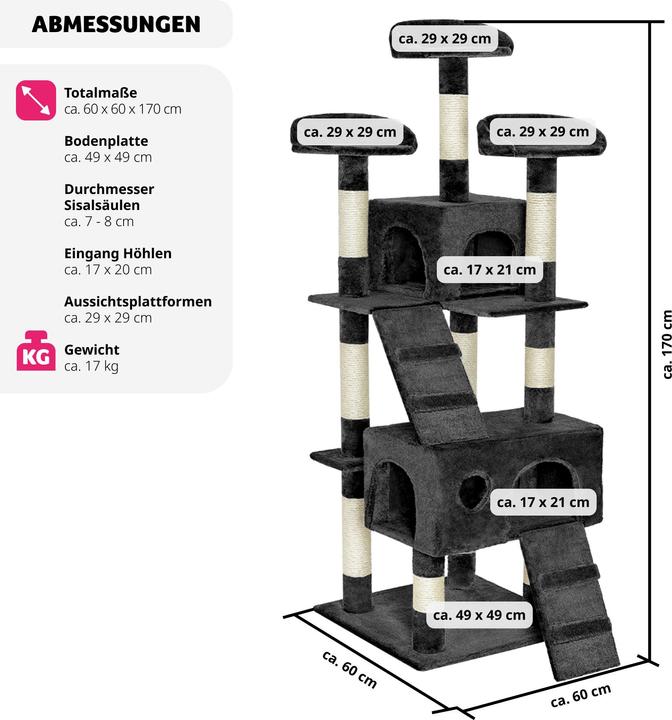 Produktbild tectake Mogli (170 cm, Schwarz, Weiss)