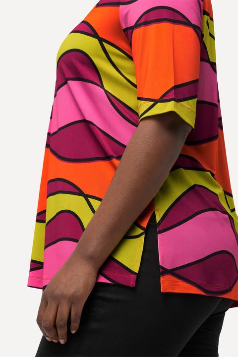Produktbild Ulla Popken Slinkyshirt, Wellendesign, V-Ausschnitt, Halbarm (46, 48)