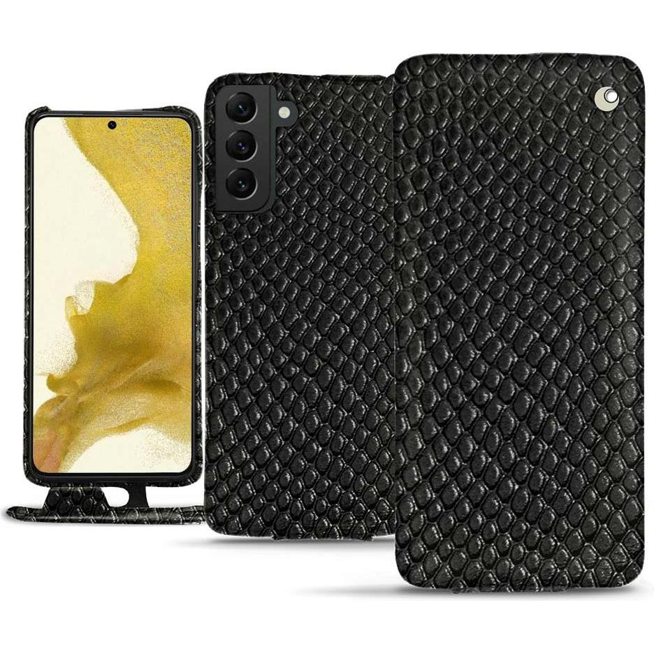 Noreve Lederschutzhülle vertikal (Samsung Galaxy S22), Smartphone Hülle, Schwarz