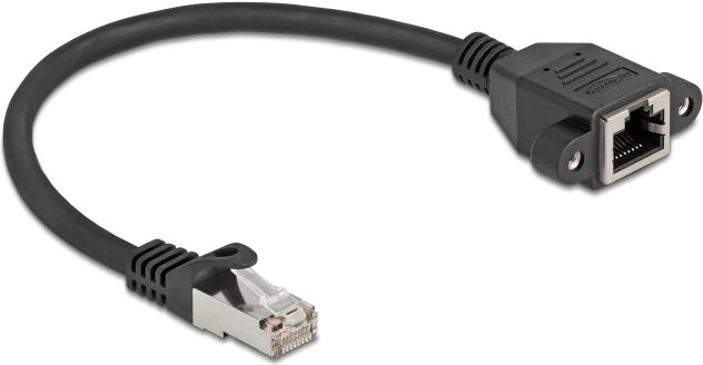 Produktbild Delock Netzwerk Verlängerungskabel S/FTP RJ45 Stecker zu RJ4 (S/FTP, CAT6a, 0.25 m)