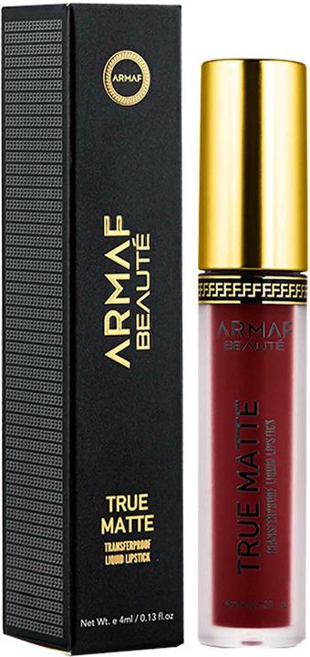Image du produit Armaf True Matte Transferproof Liq Lipstick - Rouge à lèvres liquide mat 4 ml 10 La Rosa (001 Scarlet)