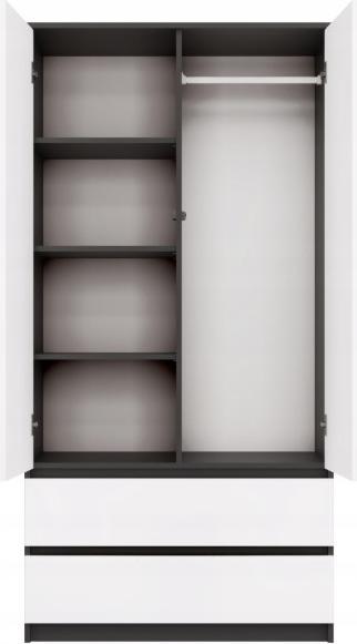 Produktbild Topeshop Schrank MALWA SS-90 anthrazit/weiss (90 x 50 x 180 cm)