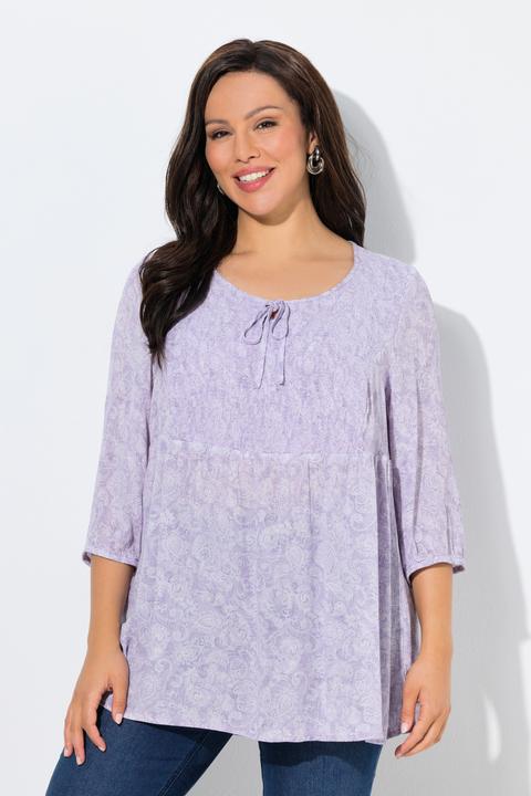 Actual product image Ulla Popken Smocked Paisley Blouse (60)