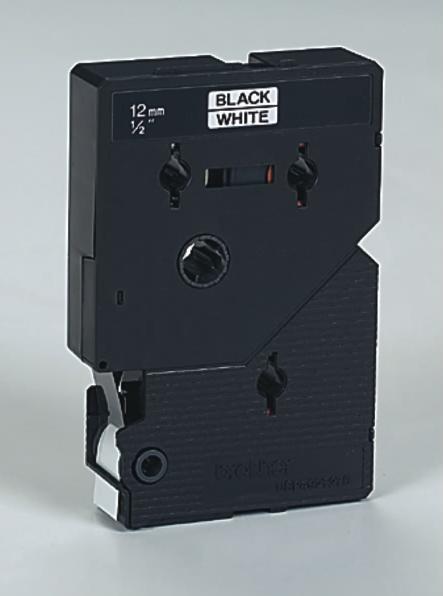 Actual product image Brother TC 201A Laminated tape (1.20 cm, Black, White)