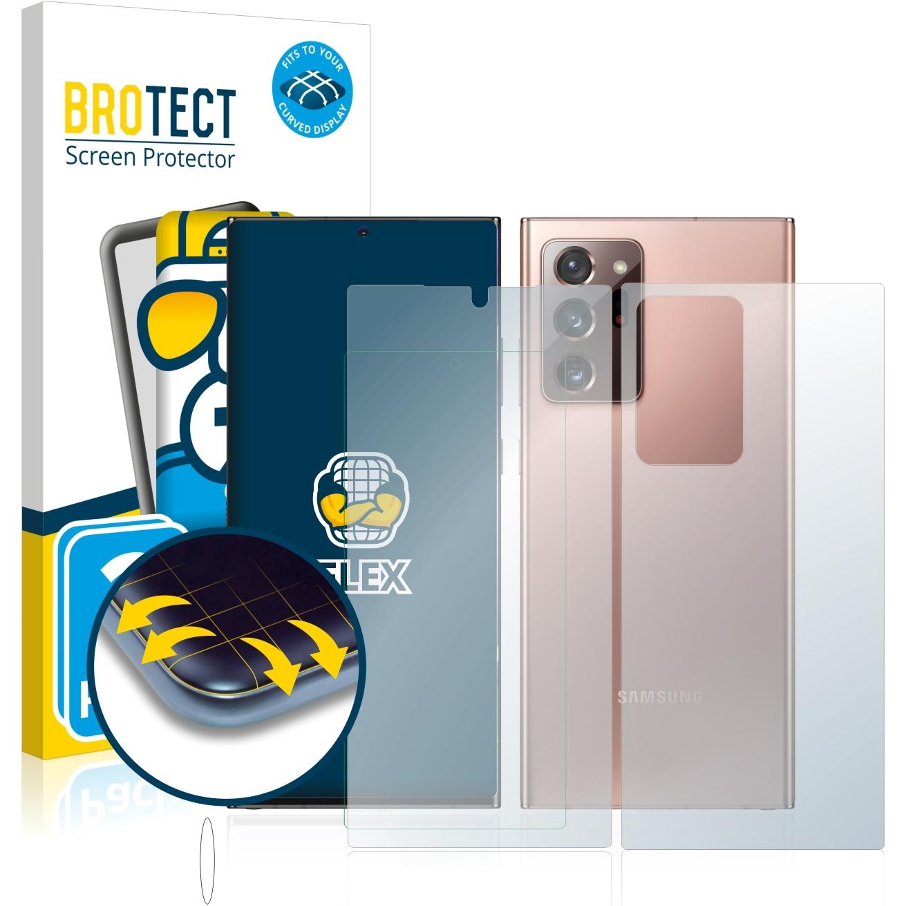 BROTECT Full-Cover Displayschutz (2 Stück, Samsung Galaxy Note 20 Ultra 5G), Smartphone Schutzfolie, Transparent