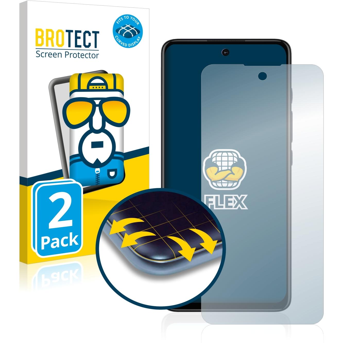 BROTECT Full-Cover Displayschutz (2 Stück, Motorola Moto G60S), Smartphone Schutzfolie, Transparent