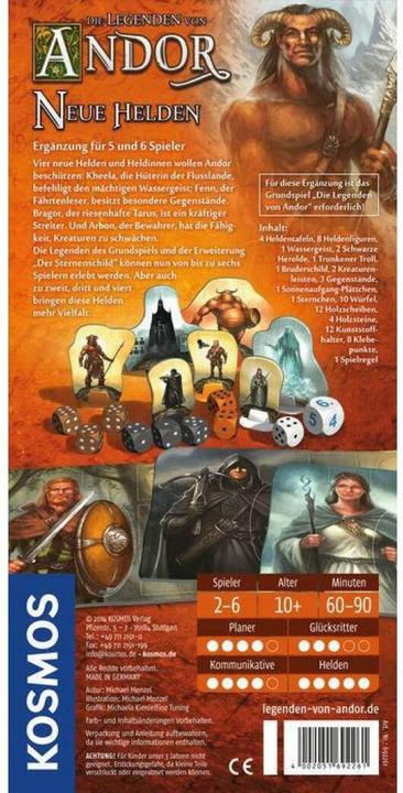 Actual product image Kosmos The Legends of Andor: New Heroes - Addition (German, 2 - 4 Players)