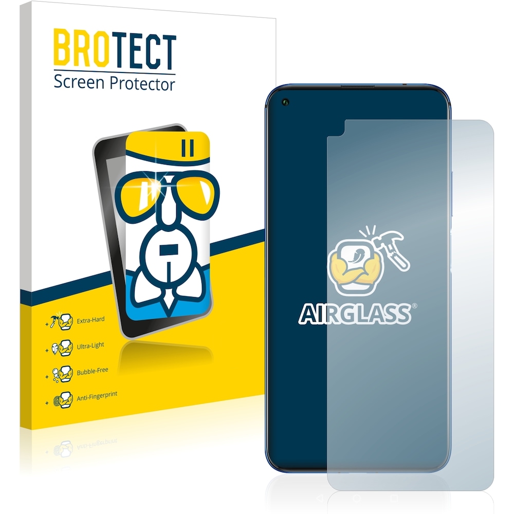 BROTECT AirGlass Panzerglasfolie (1 Stück, Huawei Nova 5T), Smartphone Schutzfolie, Transparent