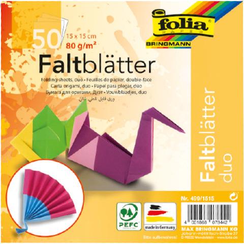 Folia, Bastelpapier, Faltblätter Duo (80 g/m², 50 x)