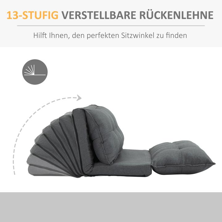 Produktbild Homcom Bodenstuhl Metall, Leinen Grau
