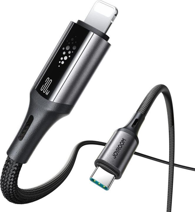 Actual product image Joyroom S-A60 Fast Charging Cable USB-C to Lightning 30W – 1.2 m, Black (1.20 m, USB 2.0, 30 W)