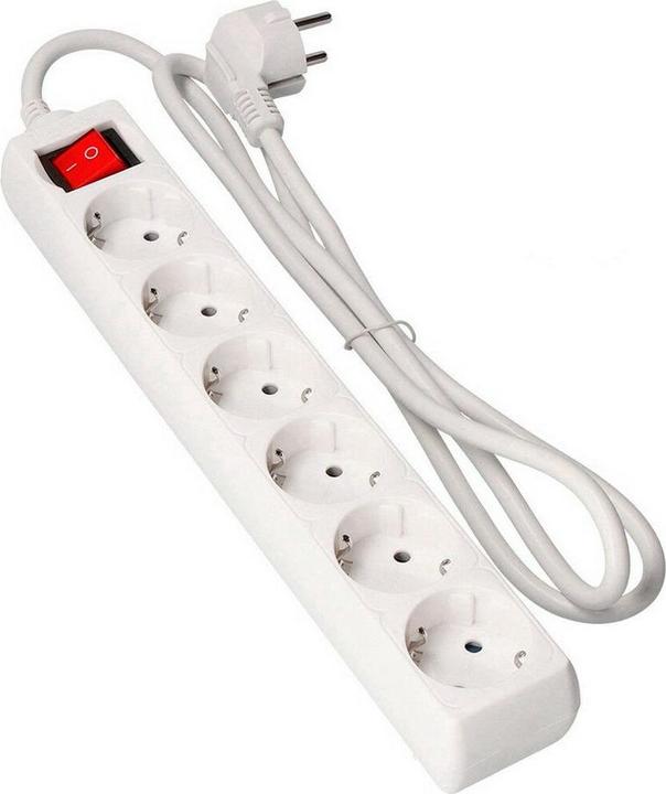 EDM Steckerleiste mit 6 Steckdosen und Schalter 41046 Schuko (3 m) (6 x, CEE 7/3, 3 m)