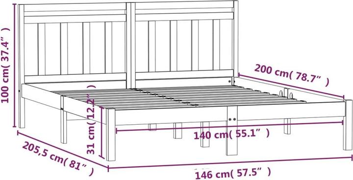 Image du produit vidaXL Bettrahmen (140 x 200 cm)