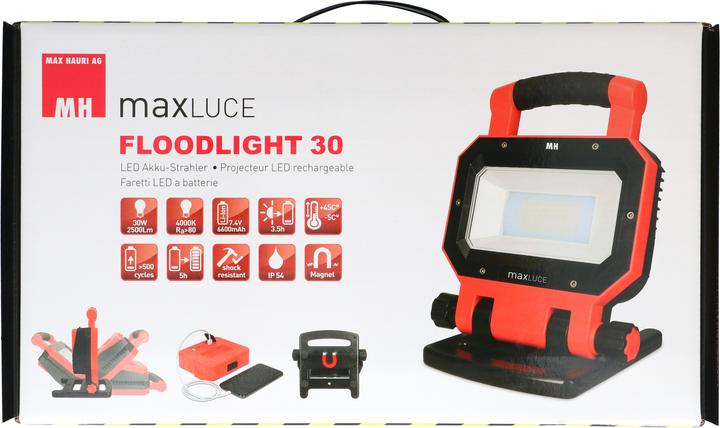 Actual product image Max Hauri LED rechargeable work light "FLOODLIGHT 30 (2500 lm)