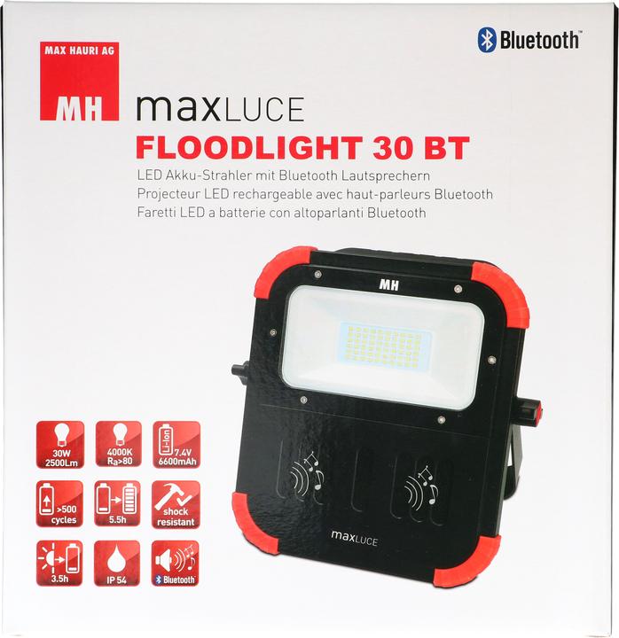 Actual product image Max Hauri LED battery work light "FLOODLIGHT 30 BT (2500 lm)