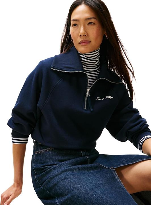Produktbild Tommy Hilfiger Felpa con Mezza Cerniera Classica Script in Pile (XXL)