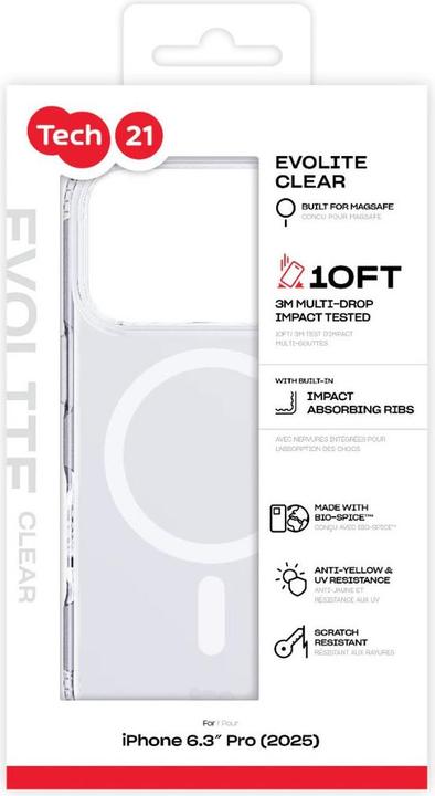 Actual product image tech21 EvoClear Case (Apple iPhone 17 Pro)