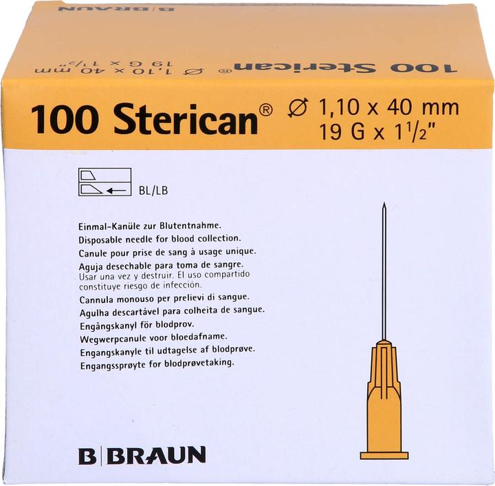 Image du produit B.Braun Aiguille 19G 1.10 x 40mm ivoire Luer, 100 pièces