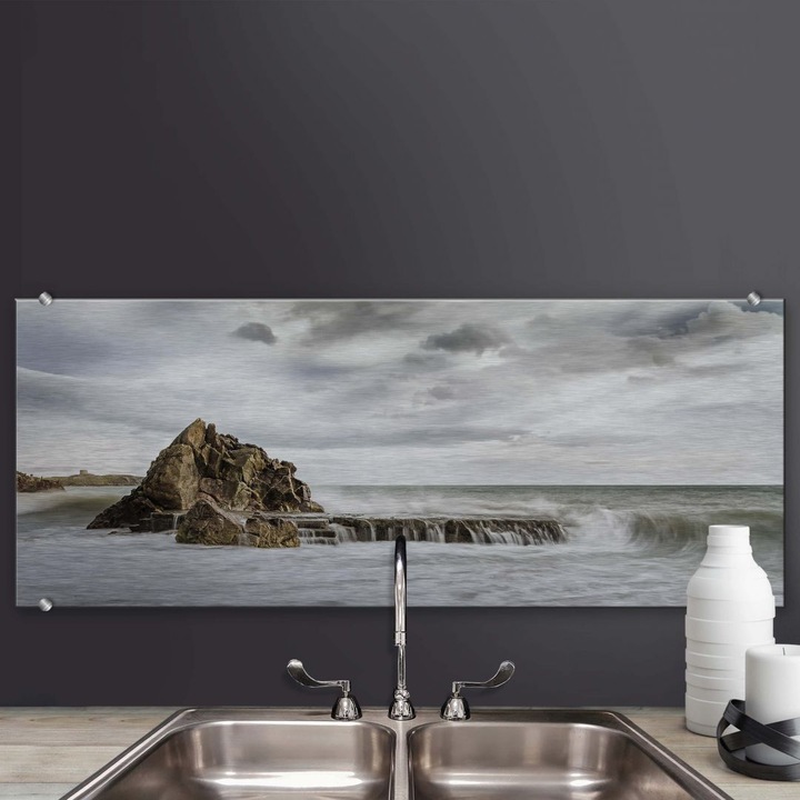 Produktbild Trenddeko Fels in der Brandung - Panorama (30 x 80 cm)