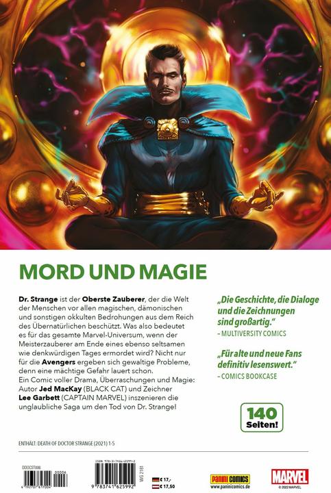 Image du produit Panini Der Tod von Doctor Strange (Allemand, Jed MacKay, Lee Garbett, 2022)