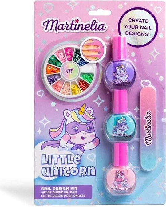 Martinelia Set de manucure licorne pour enfants avec 3 vernis à ongles