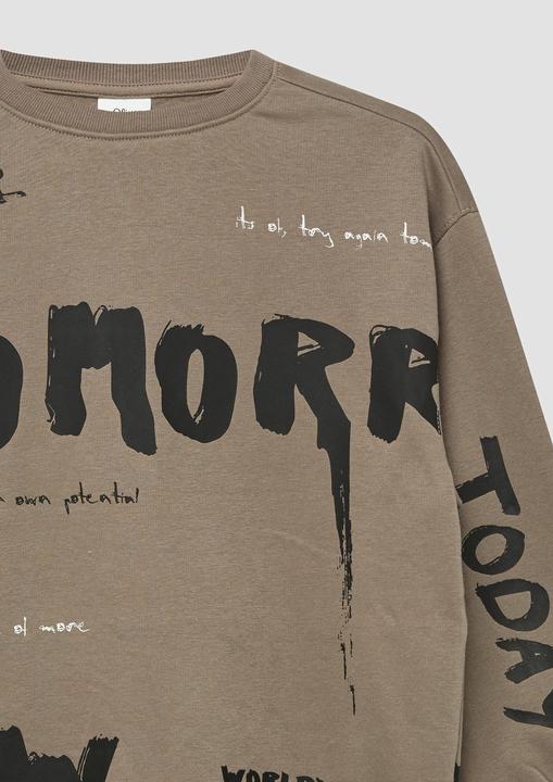 Produktbild s.Oliver Sweatshirt Oversized Sweatshirt mit All-over-Print (134, 140)