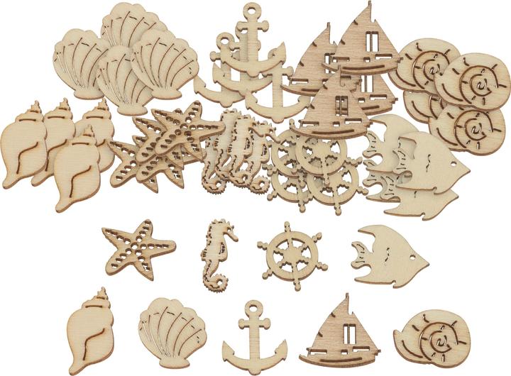 Actual product image Papermania Wooden scatter pieces "Maritime", 45 pieces