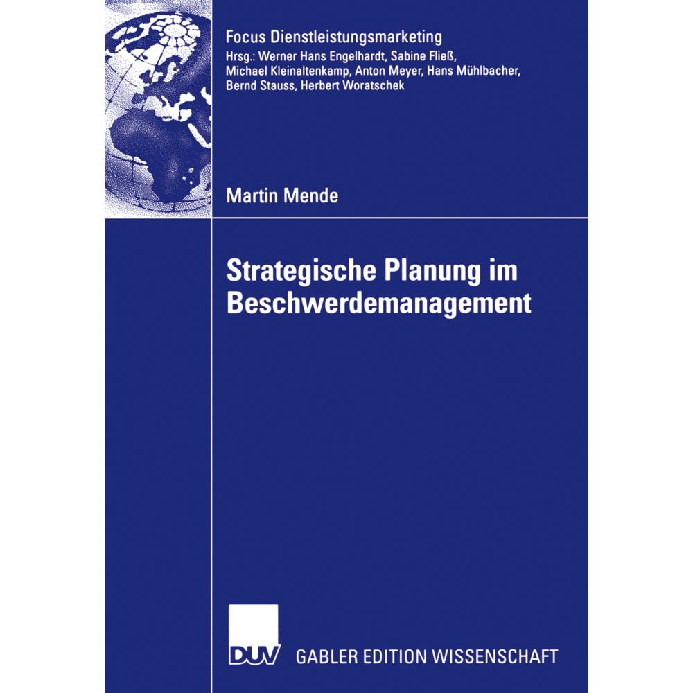 Strategische Planung im Beschwerdemanagement, Fachbücher von Martin Mende