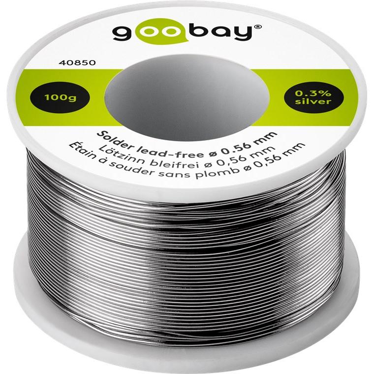 Goobay Saldatore professionale senza piombo, ø 0,56 mm, 100 g (Saldatura), Accessori per saldatore, Grigio